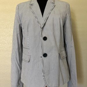 💼 Banana Republic blazer size 14 - white with white pin stripes. Like new.